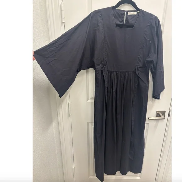 DOEN-Square Neck Poplin Dress (Sz Small) - Picture 2 of 7
